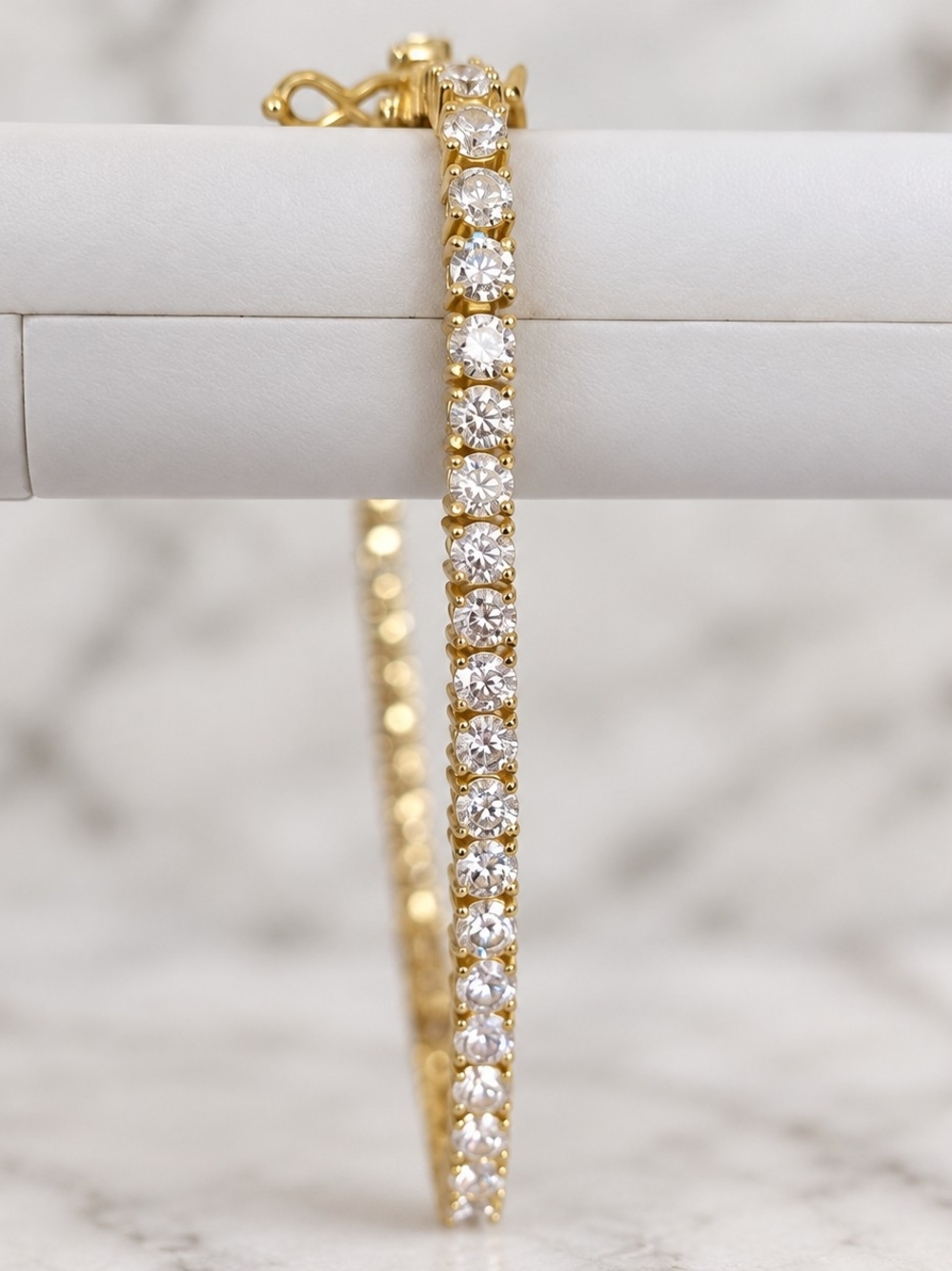 7.5" Moissanite Tennis Bracelet 5.32 CTW Gold Plated 925 Sterling Silver